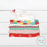 Lamb on Quilts Vinyl Sticker